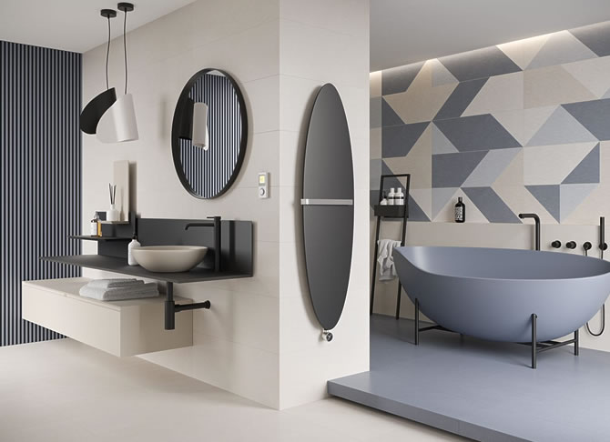 Ellipse bathroom design radiator